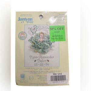 Janlynn "CABBAGE PATCH BABY BIRTH ANNOUNCEMENT" Cross‎ Stitch Kit #023-0440- 5x7